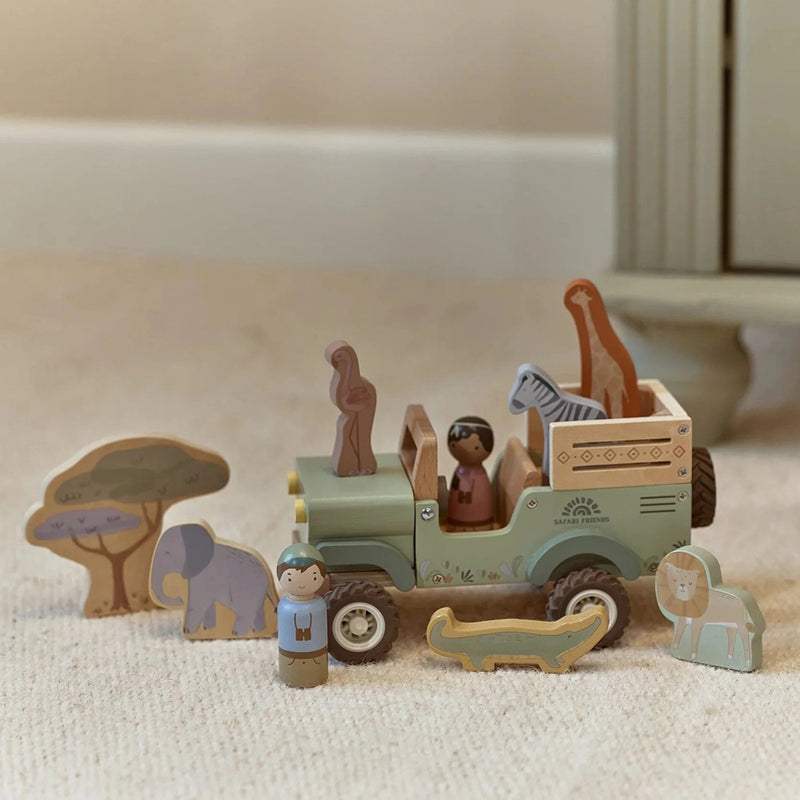 Little Dutch Safari Friends Wooden Safari Car with Animals