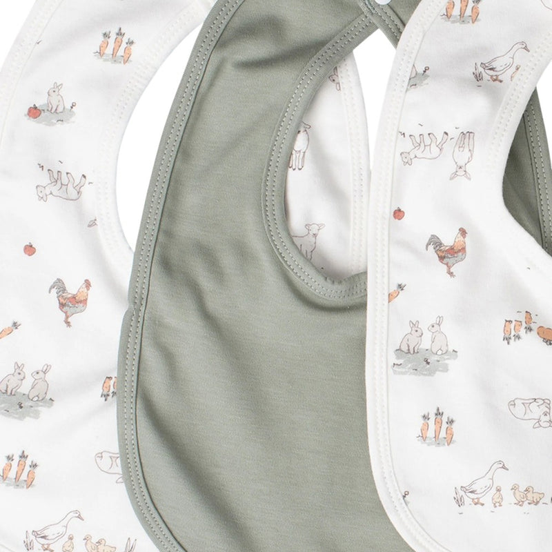 Little Linen Jersey Bib 5PK - Farmyard Lamb