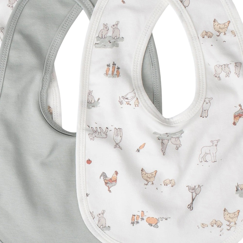 Little Linen Jersey Bib 5PK - Farmyard Lamb
