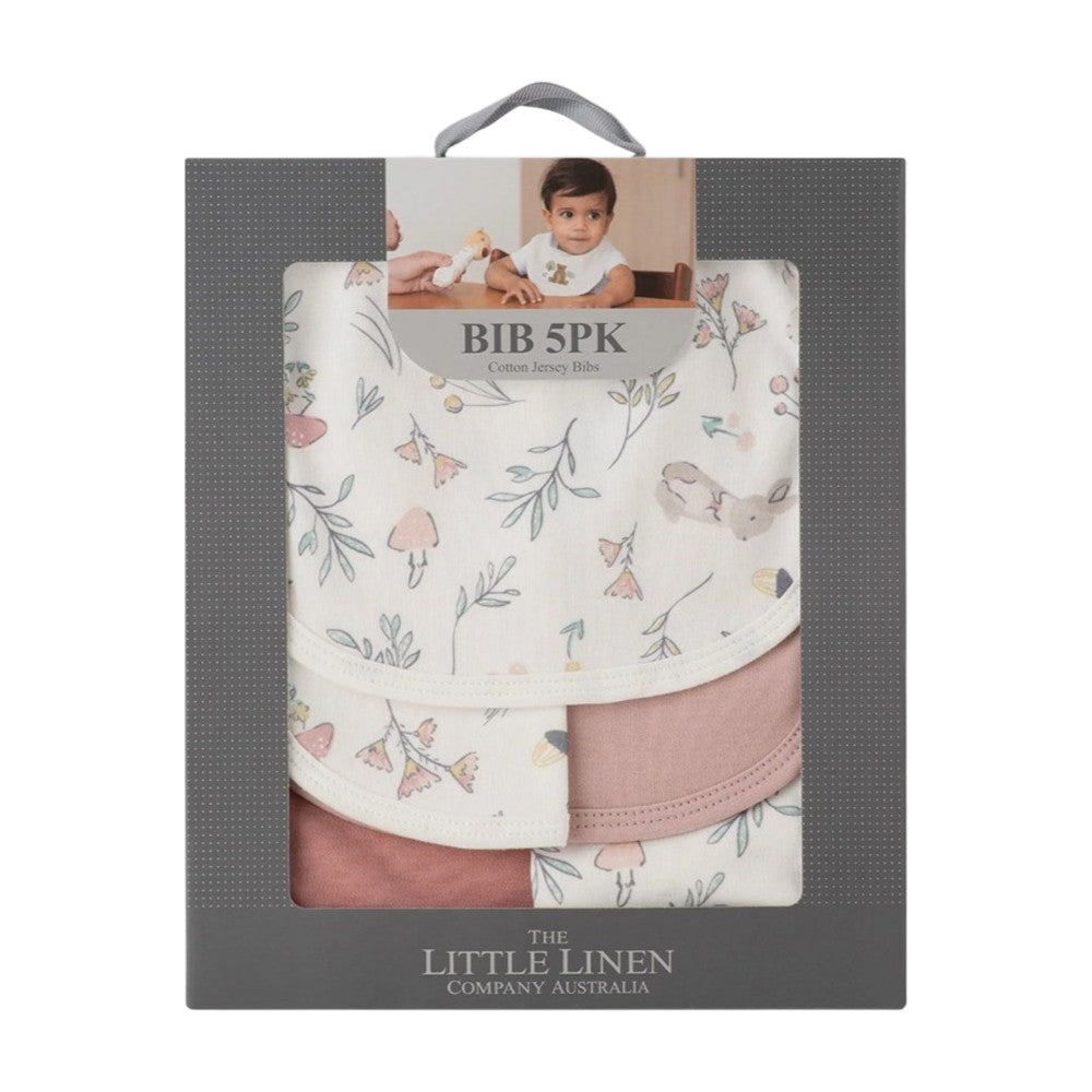 Little Linen Jersey Bib 5PK - Harvest Bunny
