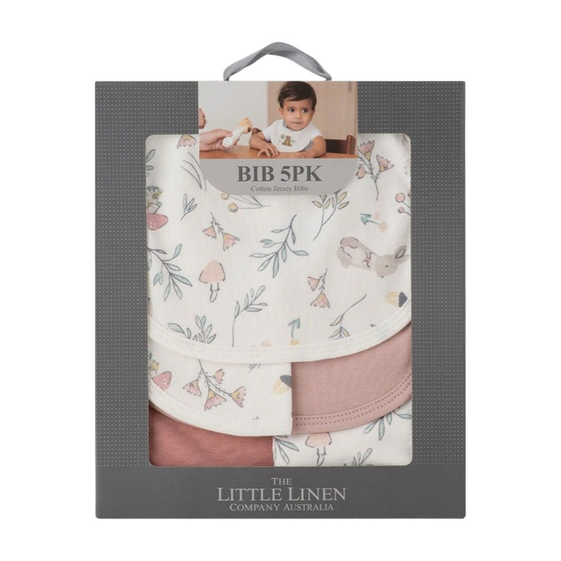 Little Linen Jersey Bib 5PK - Harvest Bunny