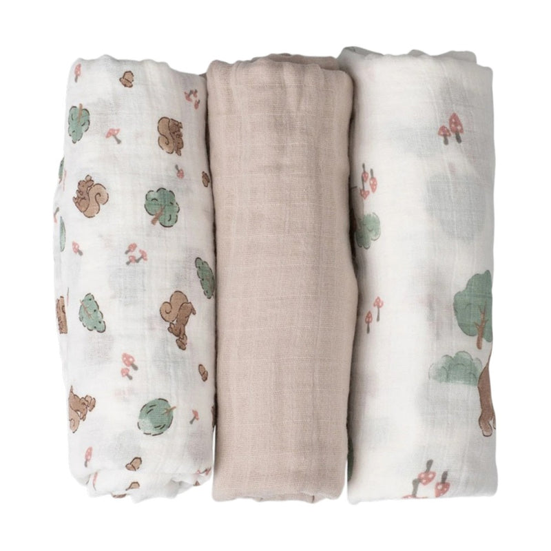 Little Linen Muslin Wraps 3PK - Bushland Bear