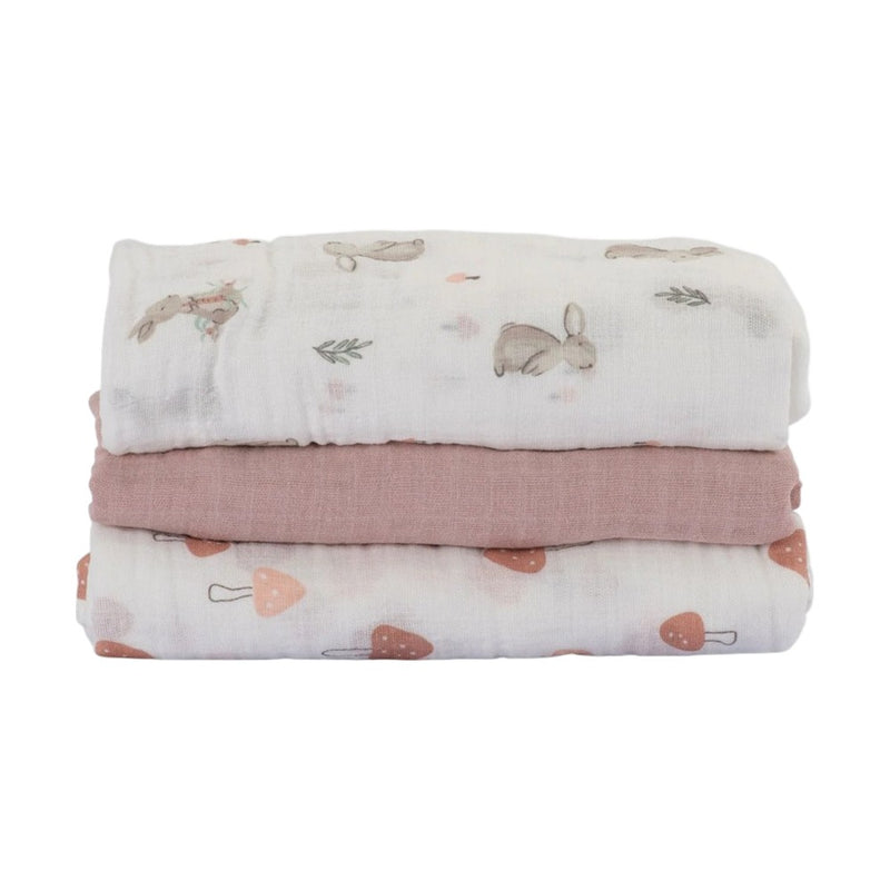 Little Linen Muslin Wraps 3PK - Harvest Bunny