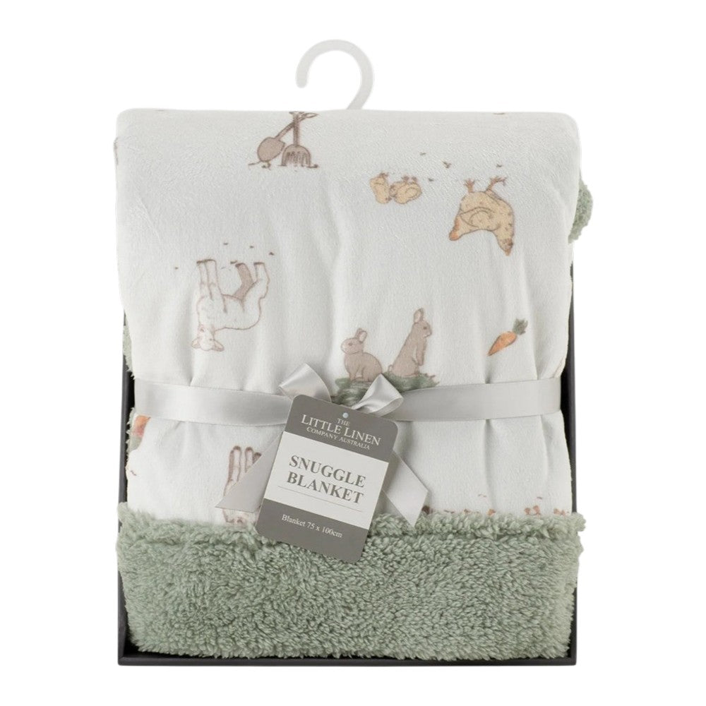 Little Linen Snuggle Blanket - Farmyard Lamb