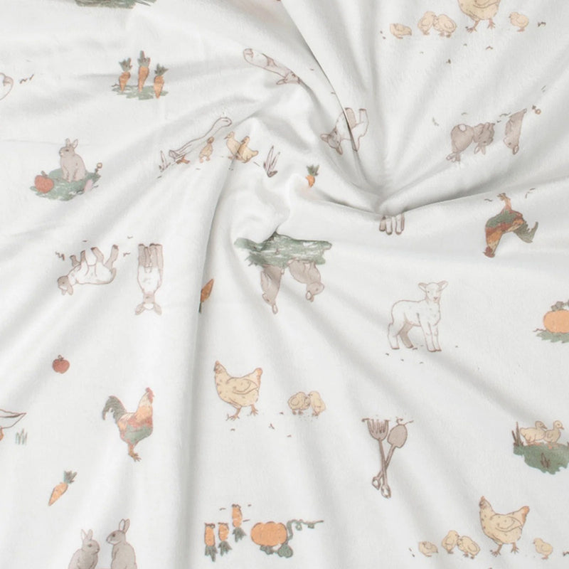 Little Linen Snuggle Blanket - Farmyard Lamb