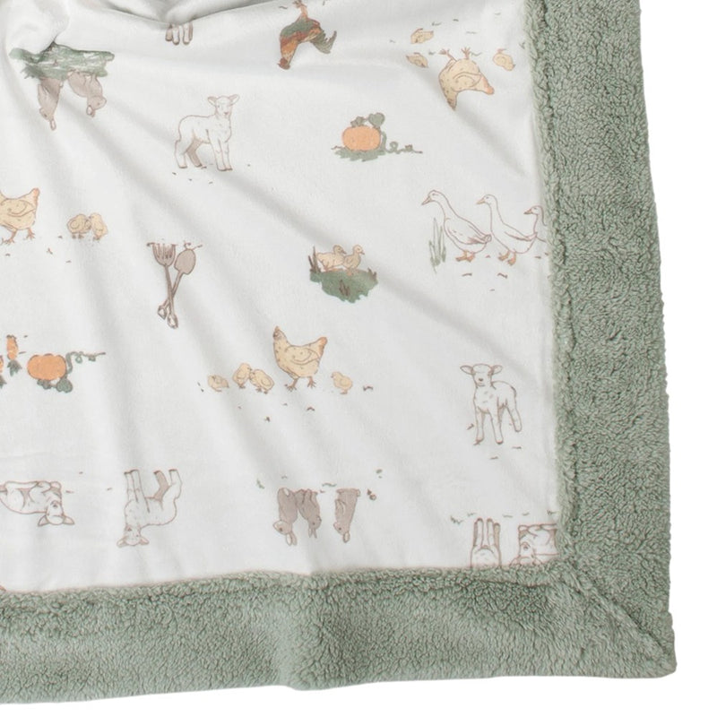 Little Linen Snuggle Blanket - Farmyard Lamb