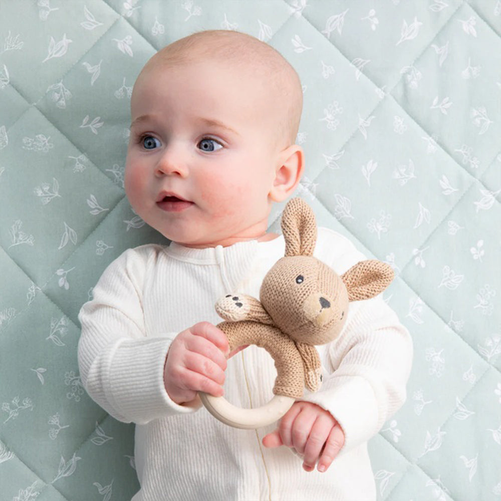Living Textiles Australiana Ring Rattle Kylie the Kangaroo