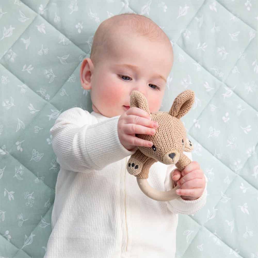 Living Textiles Australiana Ring Rattle Kylie the Kangaroo