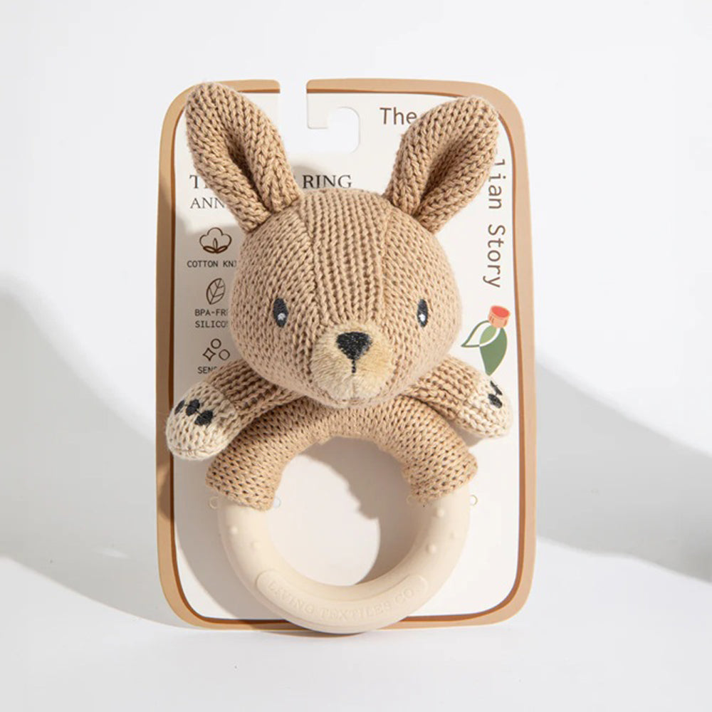 Living Textiles Australiana Ring Rattle Kylie the Kangaroo