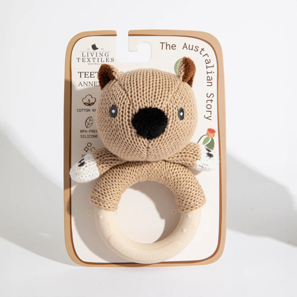 Living Textiles Australiana Ring Rattle Wally the Wombat
