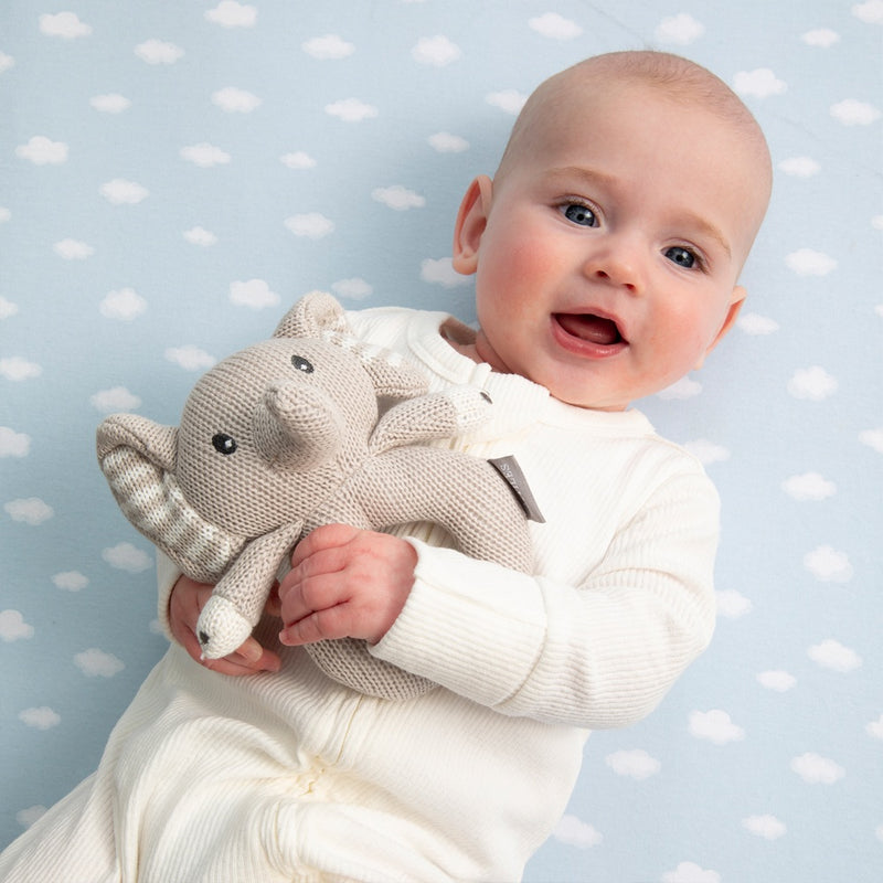Living Textiles Bedside Sleeper Fitted Sheet 2pk Elephant Playtime