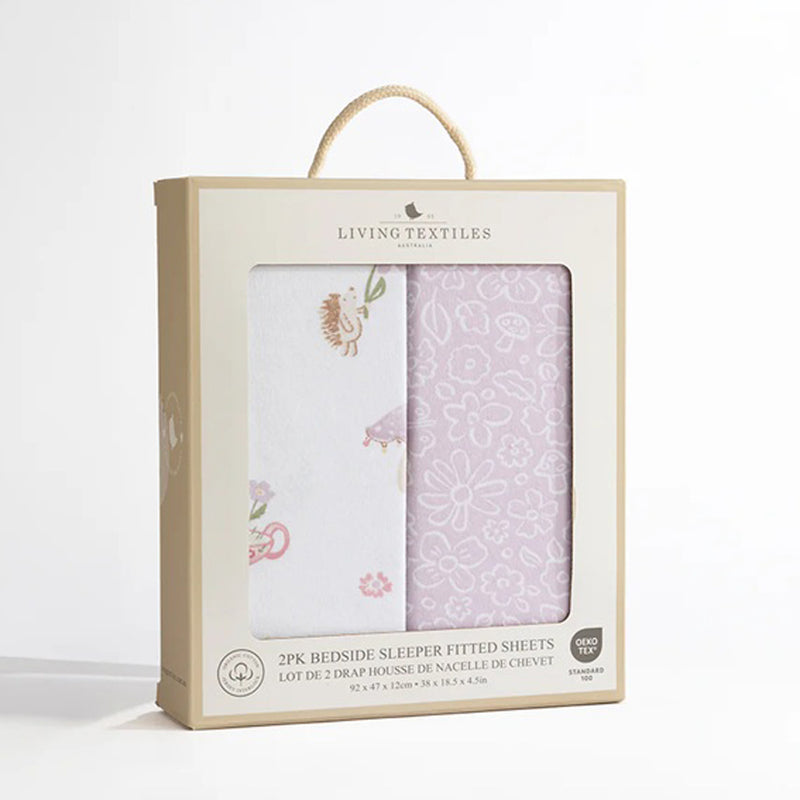 Living Textiles Bedside Sleeper Fitted Sheet 2pk Whimsical Wonderland