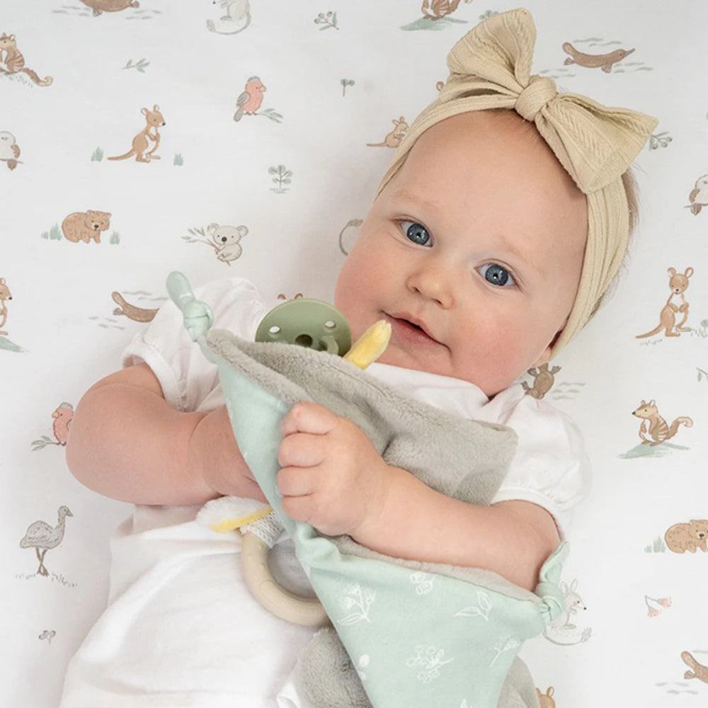 Living Textiles Cot Fitted Sheet Australiana