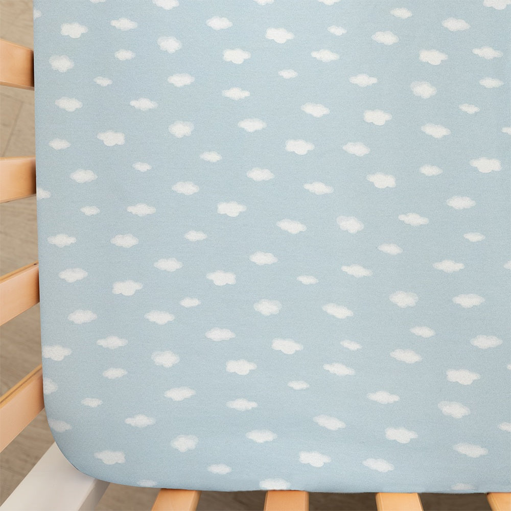 Living Textiles Cot Fitted Sheet Elephant Playtime