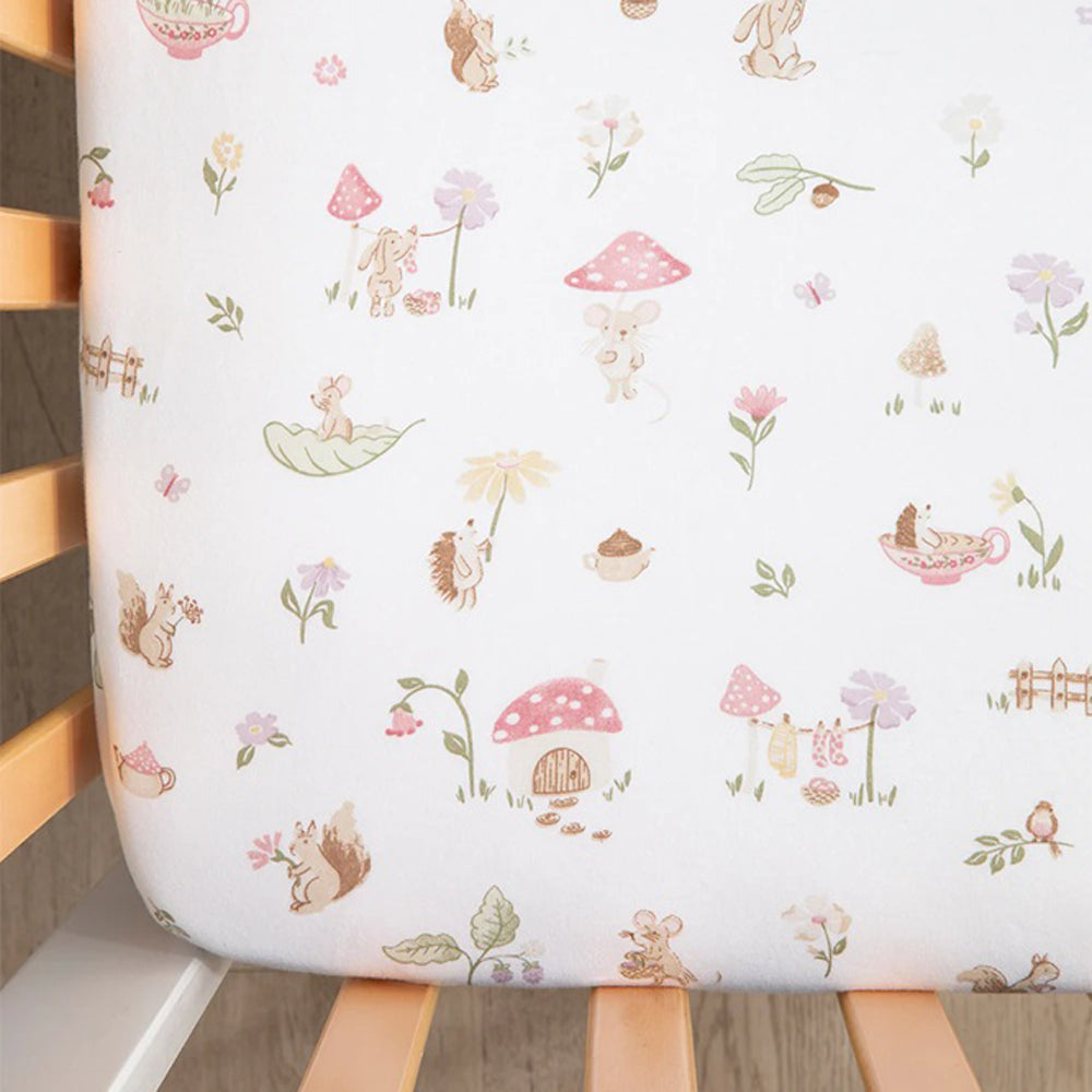 Living Textiles Cot Fitted Sheet Whimsical Wonderland