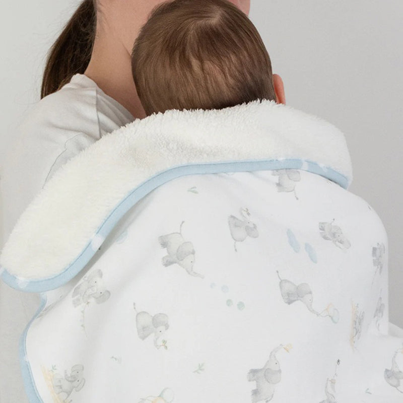 Living Textiles Sherpa Pram Blanket Elephant Playtime