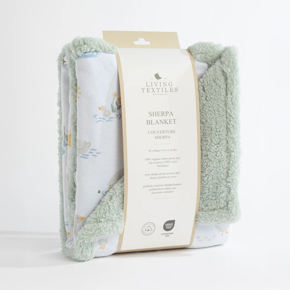 Living Textiles Sherpa Pram Blanket Goosey Goosey
