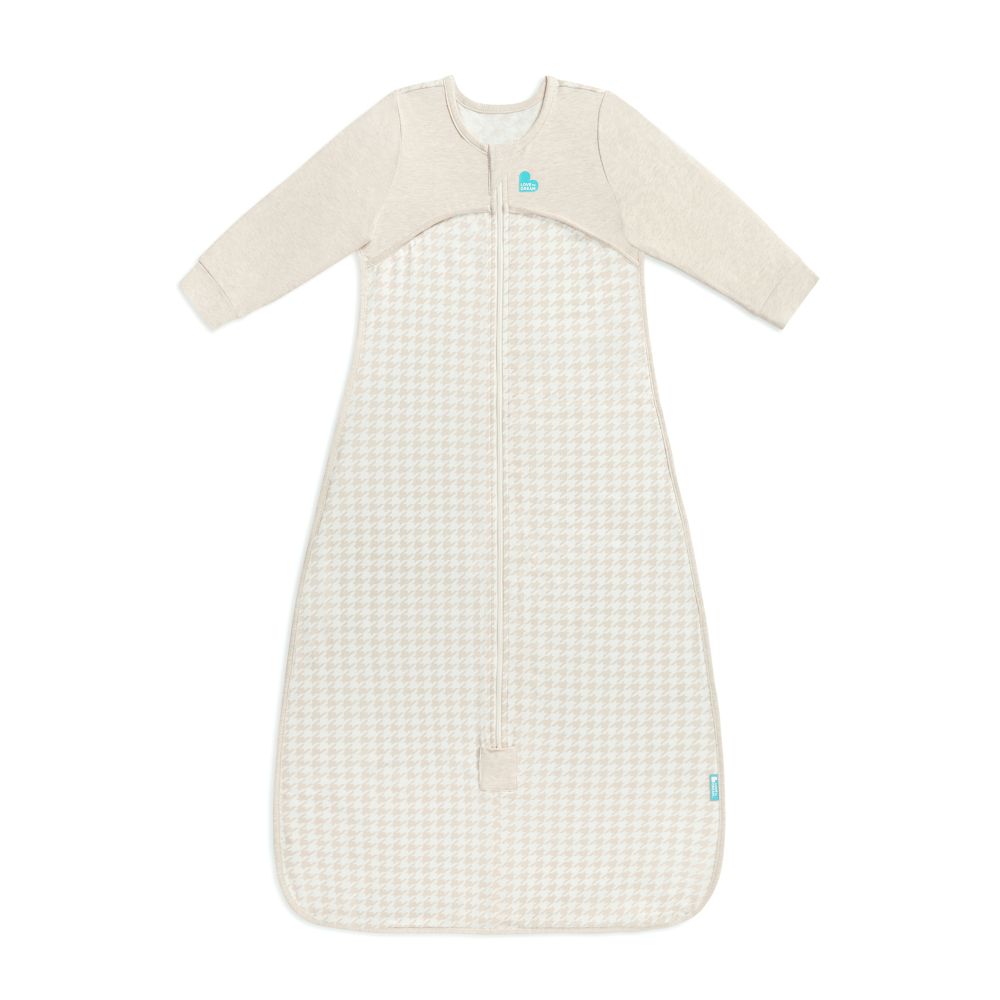 Love To Dream Long Sleeve Sleep Bag 1.0T Stretch Cotton Houndstooth Tan