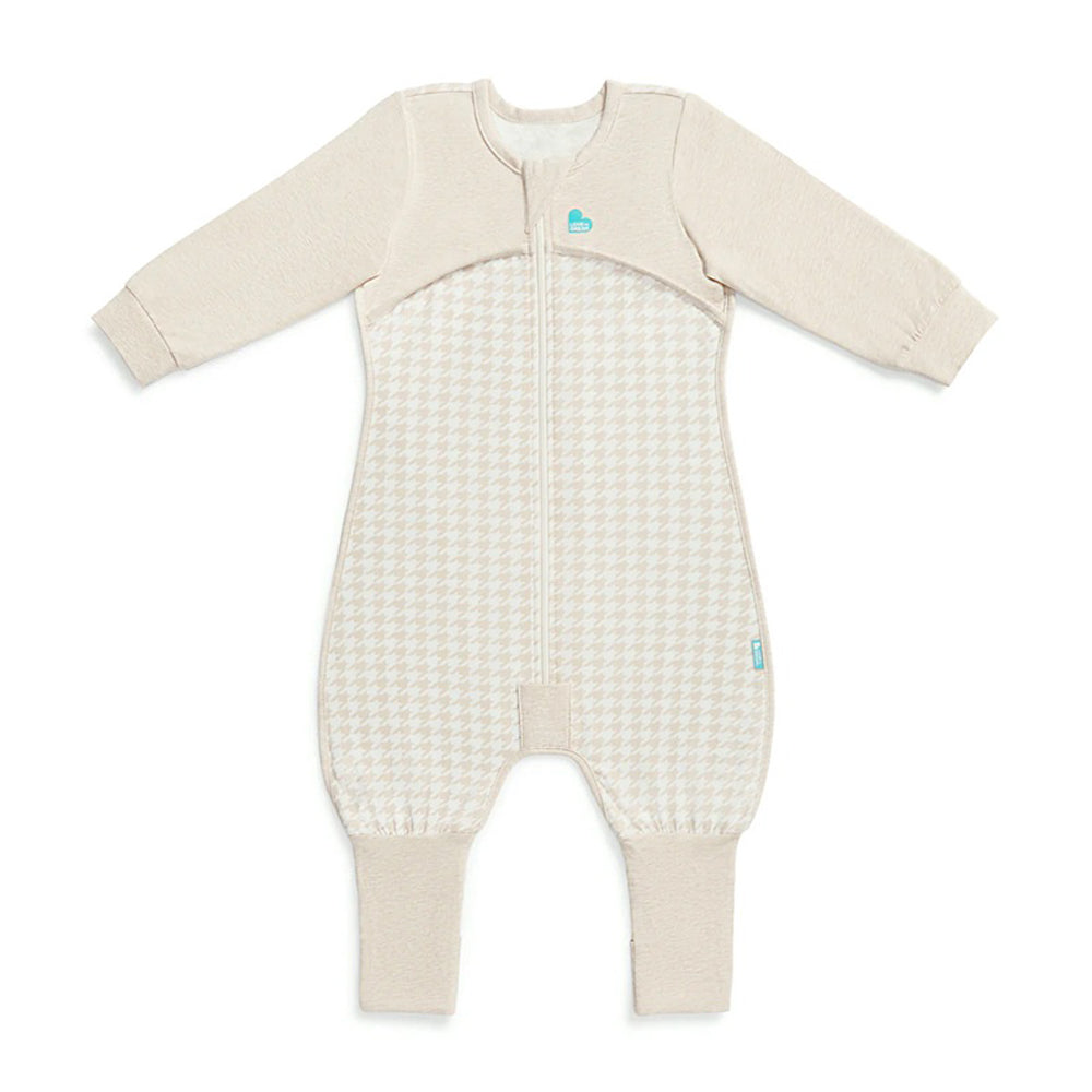 Love To Dream Long Sleeve Sleep Suit 1.0T Stretch Cotton Houndstooth Tan