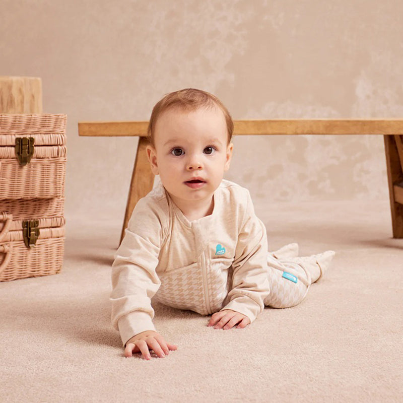 Love To Dream Long Sleeve Sleep Suit 1.0T Stretch Cotton Houndstooth Tan