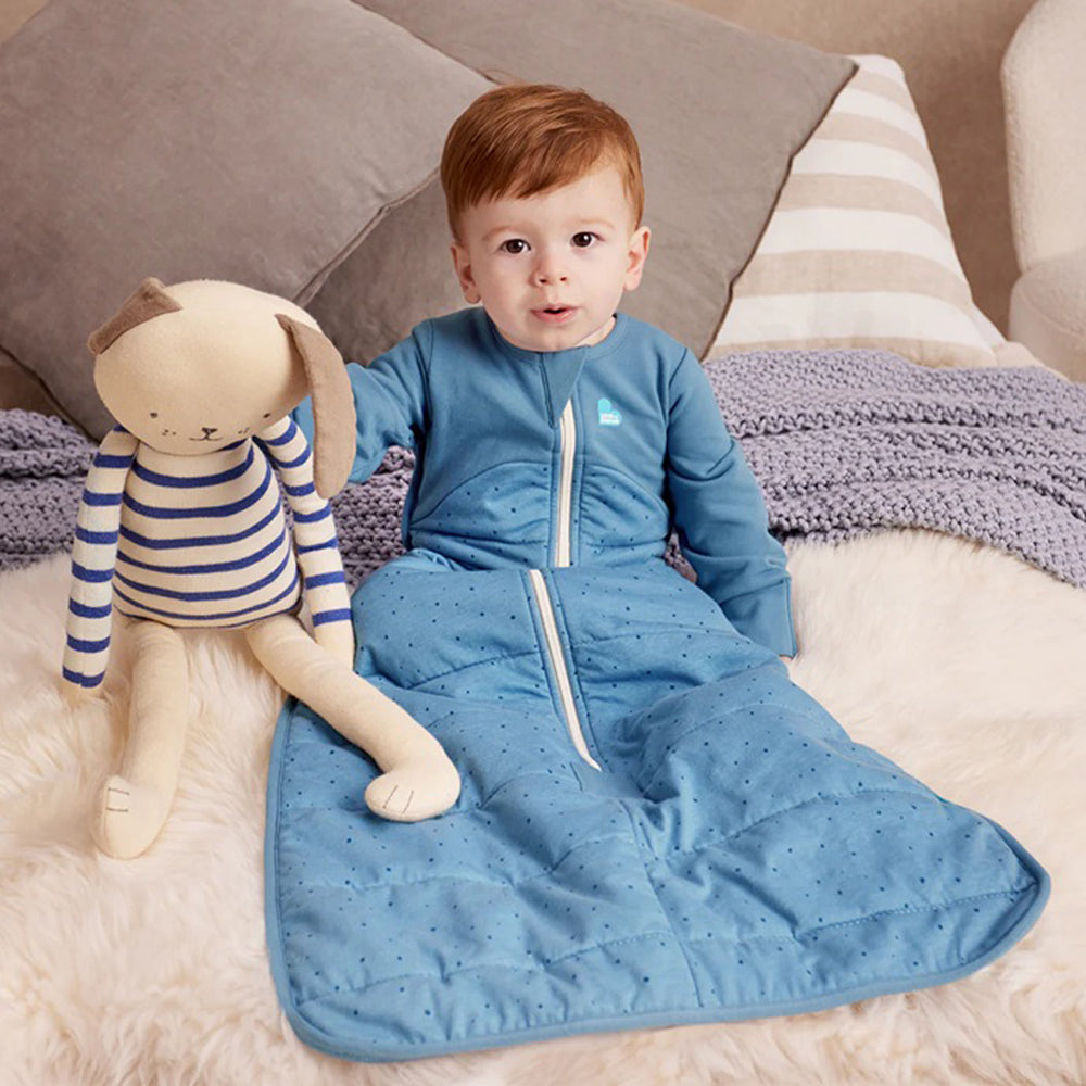 Love To Dream Sleep Bag 2.5T Quilted Stretch Cotton Pebbles Storm Blue