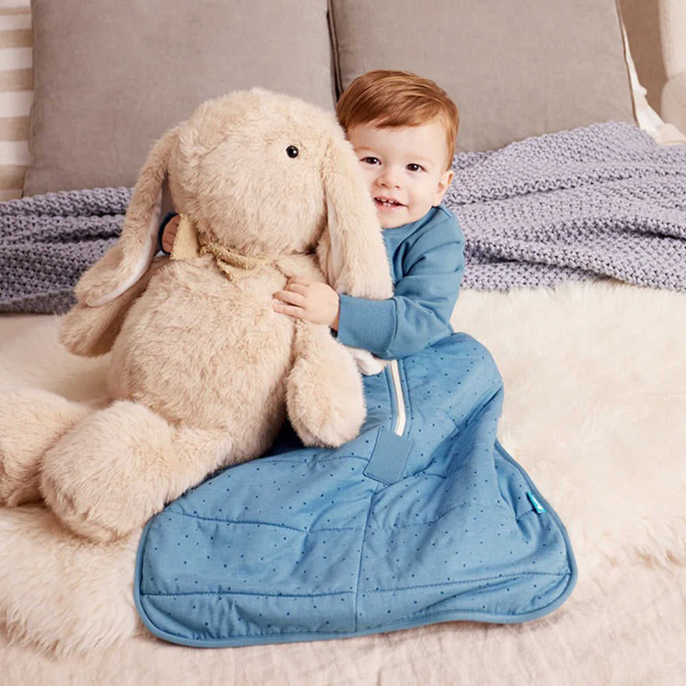 Love To Dream Sleep Bag 2.5T Quilted Stretch Cotton Pebbles Storm Blue