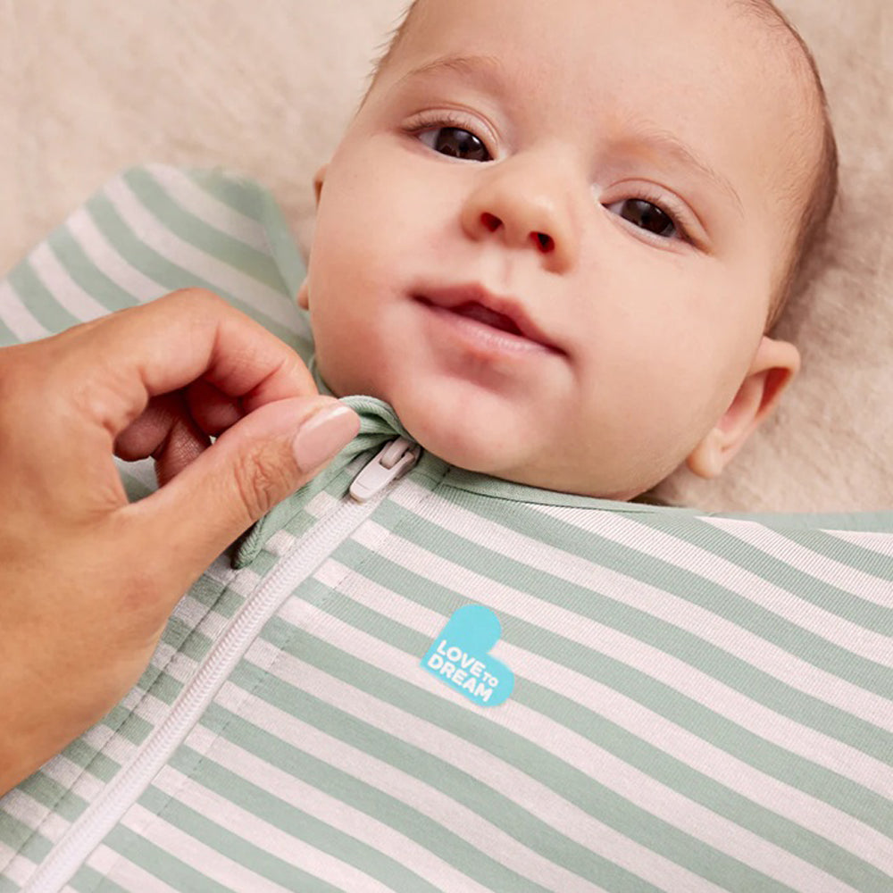 Love To Dream Swaddle Up 0.2T Stretch Cotton Olive Stripe