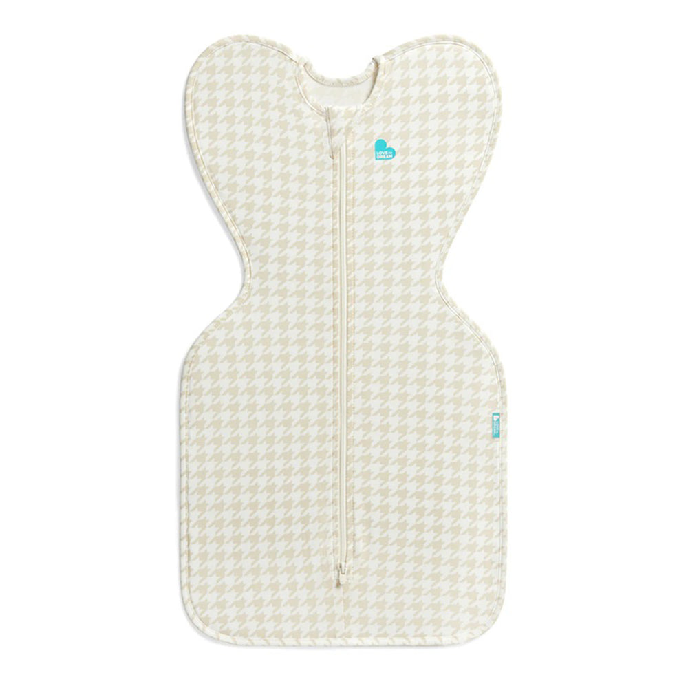 Love To Dream Swaddle Up Sleep Bag 1.0T Original Stretch Cotton Houndstooth Tan