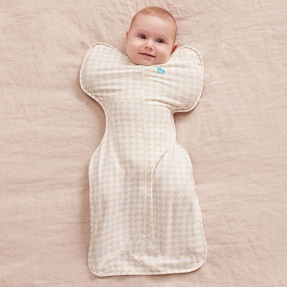 Love To Dream Swaddle Up Sleep Bag 1.0T Original Stretch Cotton Houndstooth Tan