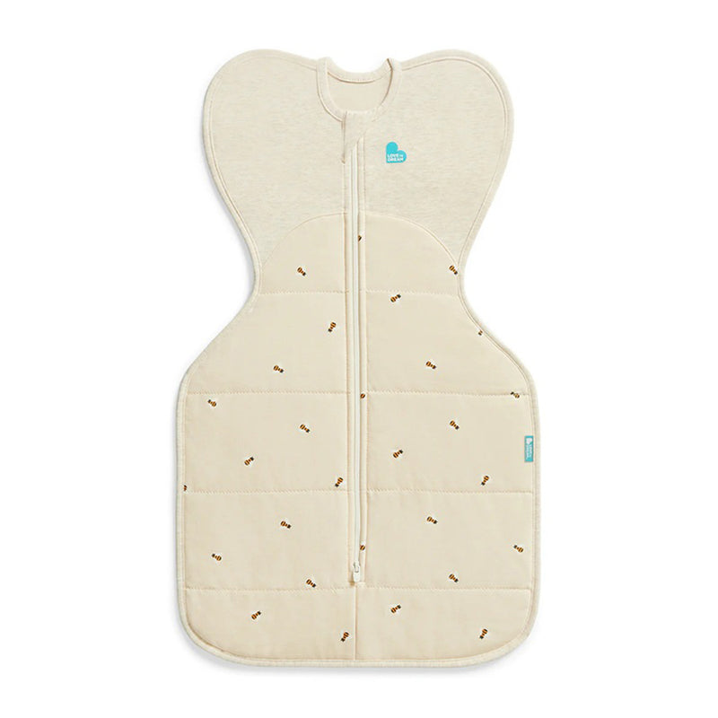 Love To Dream Swaddle Up Sleep Bag 2.5T Quilted Stretch Cotton Bees Oatmeal