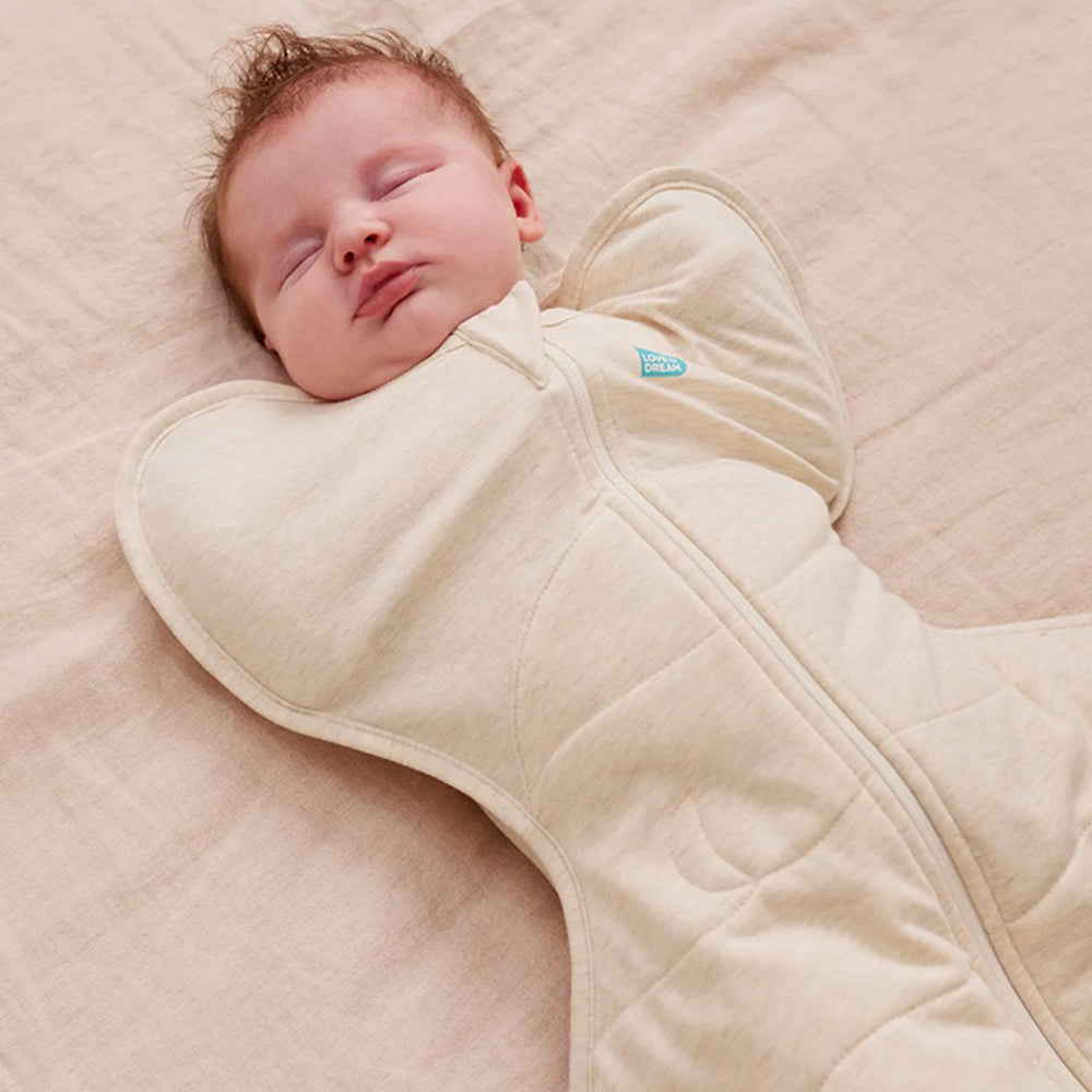 Love To Dream Swaddle Up Sleep Bag 3.5T Quilted Stretch Cotton Oatmeal