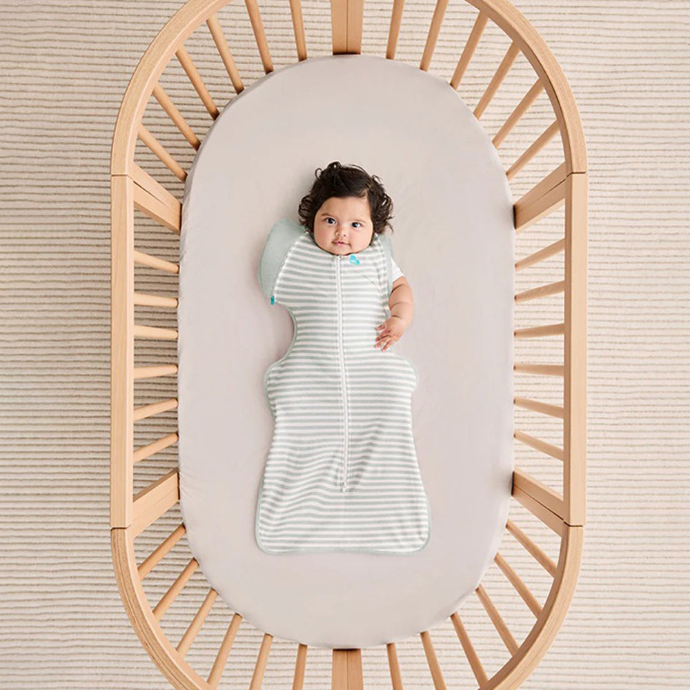 Love To Dream Swaddle Up Transition Bag 0.2T Stretch Cotton Stripe Olive