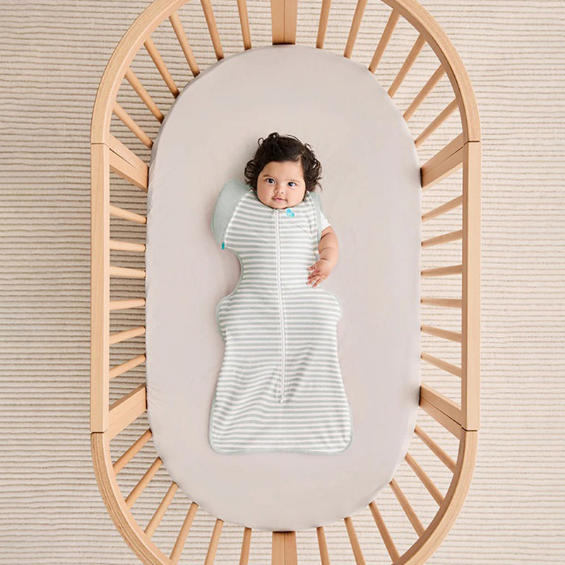 Love To Dream Swaddle Up Transition Bag 0.2T Stretch Cotton Stripe Olive