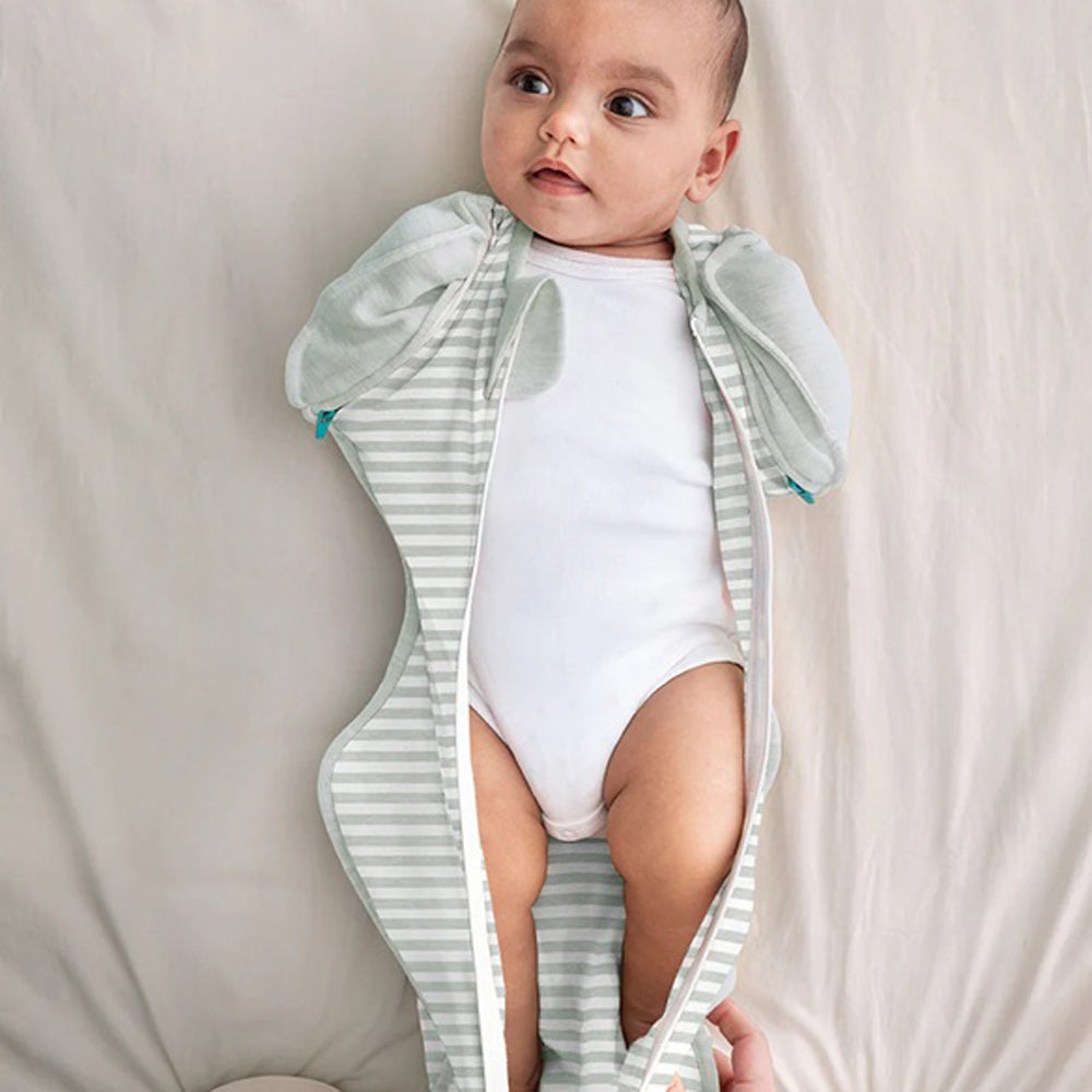 Love To Dream Swaddle Up Transition Bag 0.2T Stretch Cotton Stripe Olive