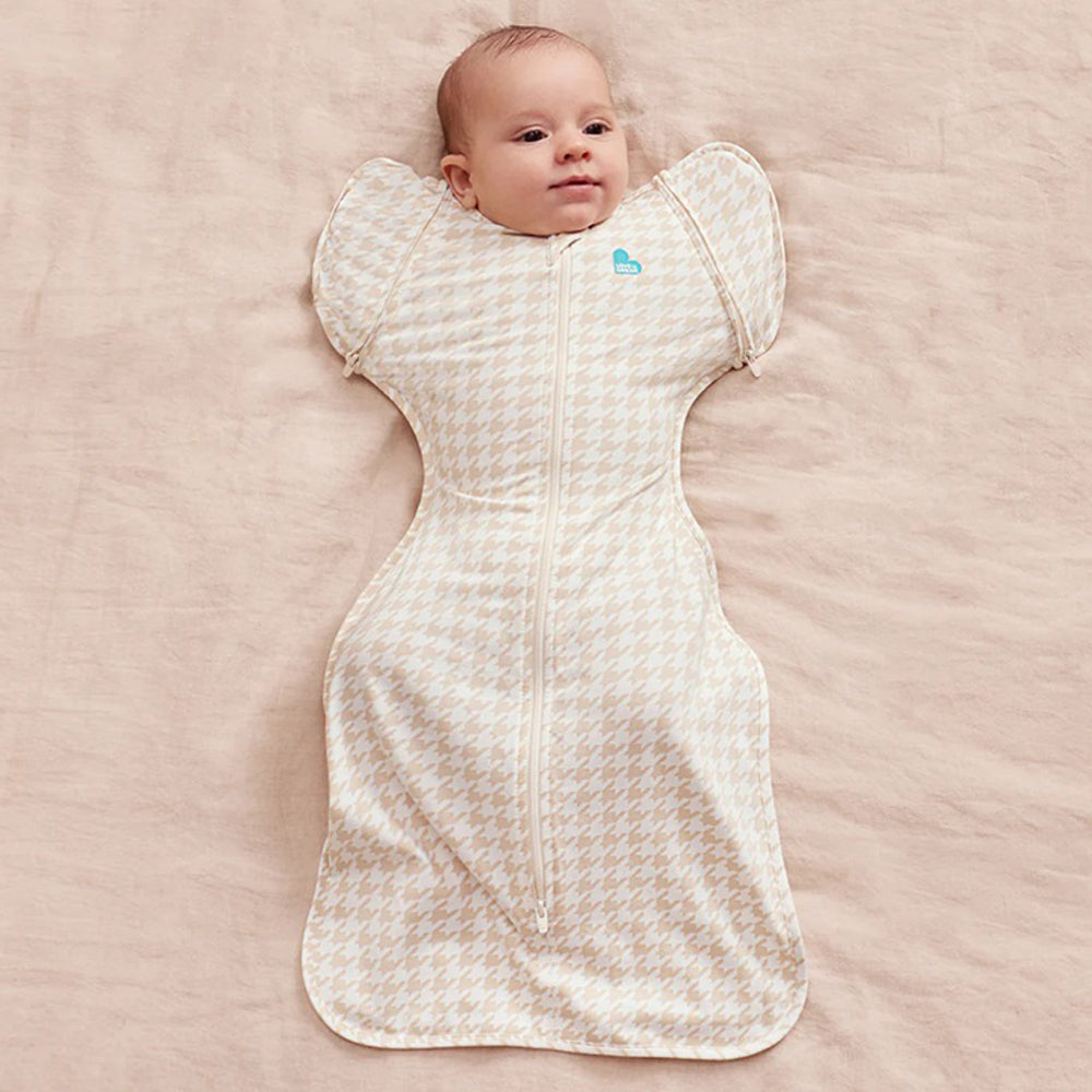 Love To Dream Swaddle Up Transition Bag 1.0T Original Stretch Cotton Houndstooth Tan