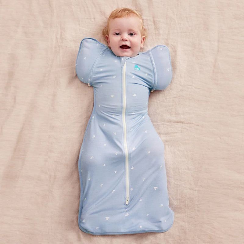 Love To Dream Swaddle Up Transition Bag 1.0T Viscose From Bamboo Boats Mist Blue