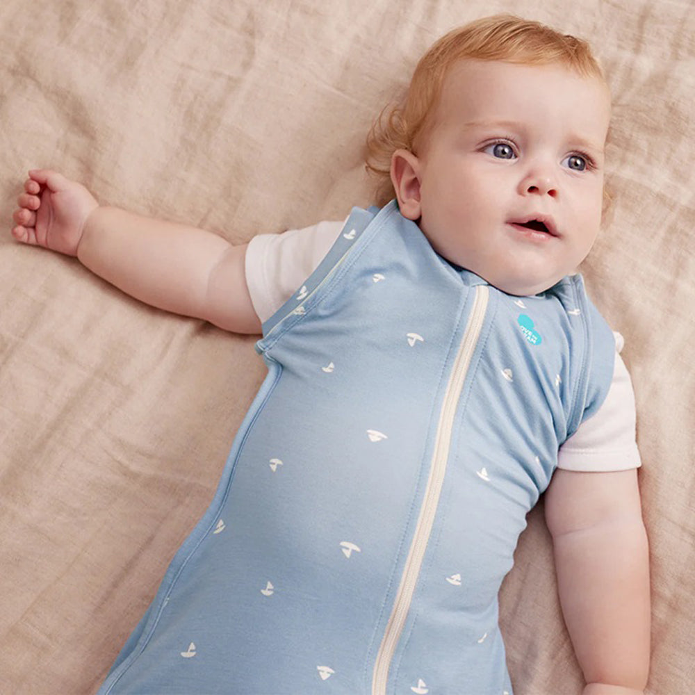 Love To Dream Swaddle Up Transition Bag 1.0T Viscose From Bamboo Boats Mist Blue