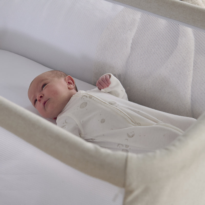Mamas & Papas Lua V2 Bedside Cot Fawn