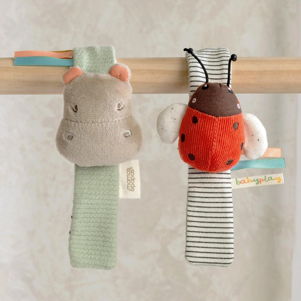Mamas & Papas Wrist Rattles Hippo/Ladybird  2pk