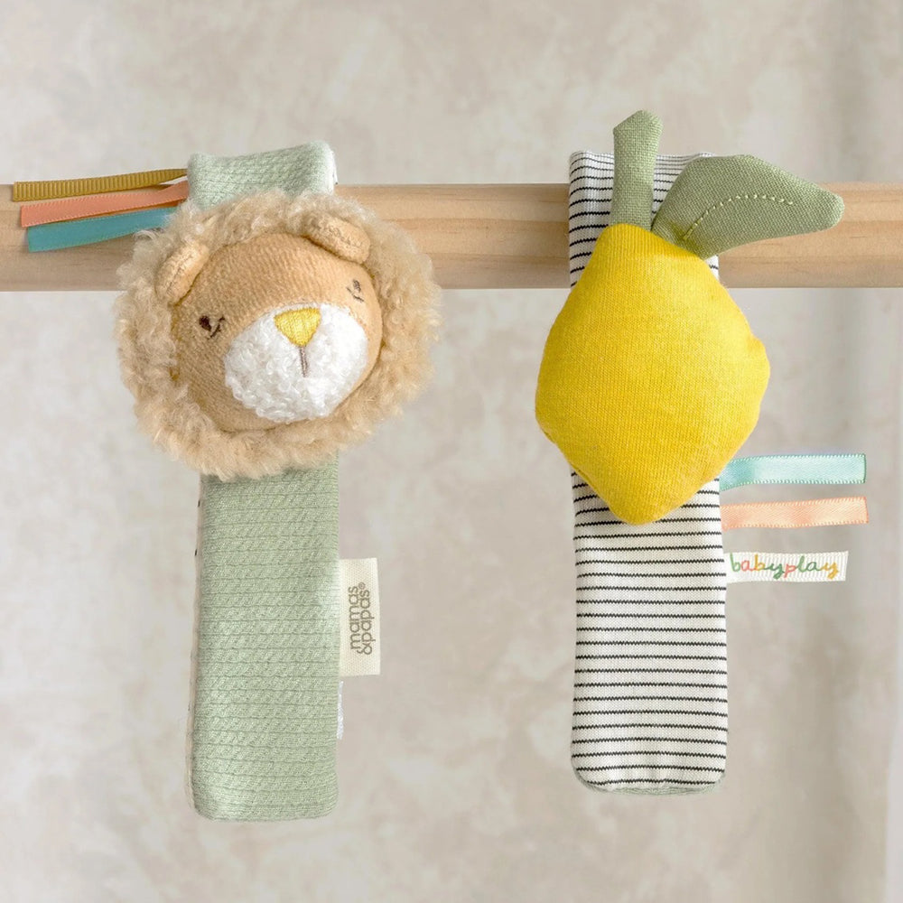 Mamas & Papas Wrist Rattles Lion/Lemon 2pk