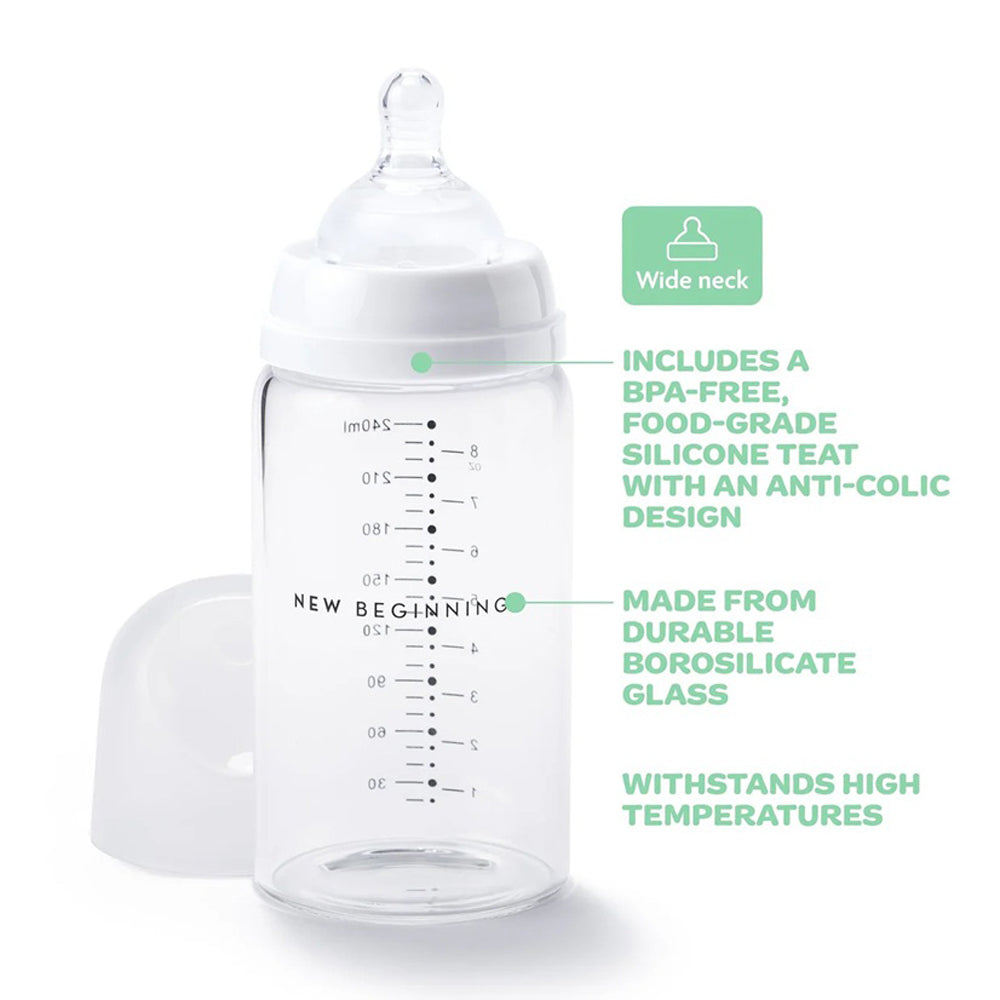 New Beginnings Classic Glass Bottle 240ml Twin