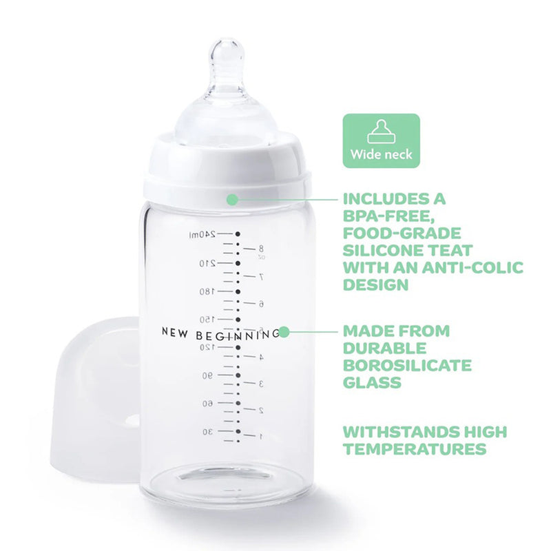 New Beginnings Classic Glass Bottle 240ml Twin