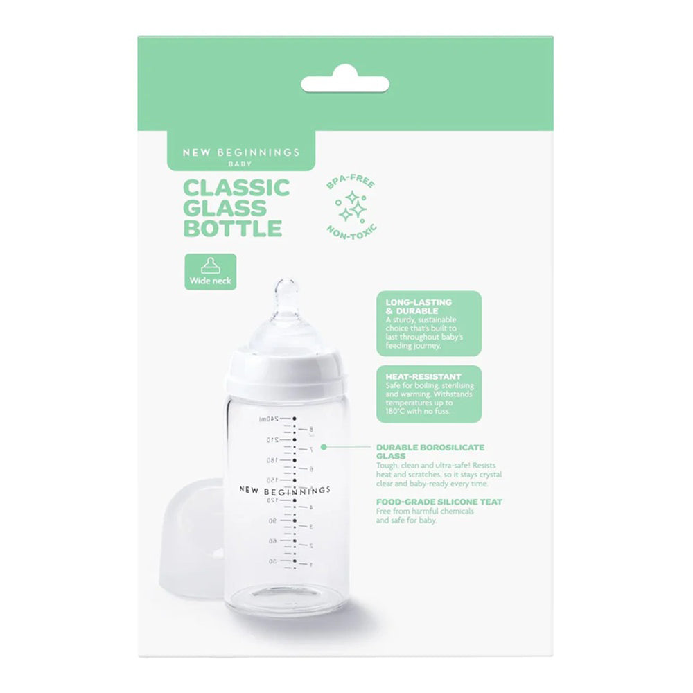 New Beginnings Classic Glass Bottle 240ml Twin