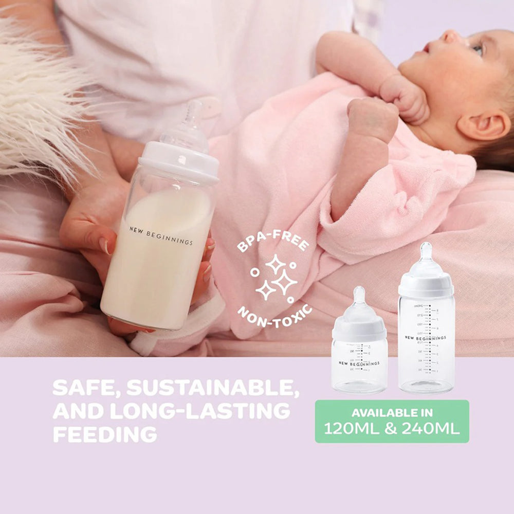 New Beginnings Classic Glass Bottle 120ml Twin Pack