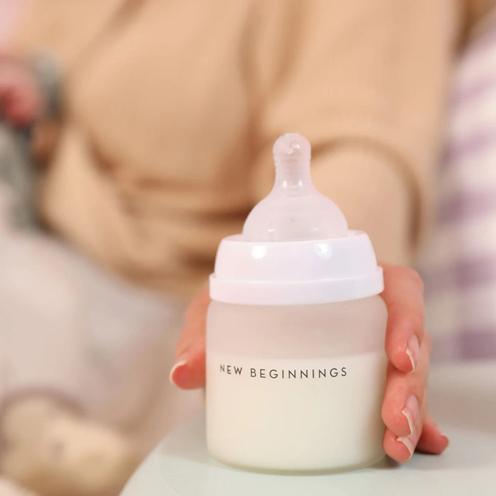 New Beginnings Glass Bottle 120ml Twin Silicone Outer