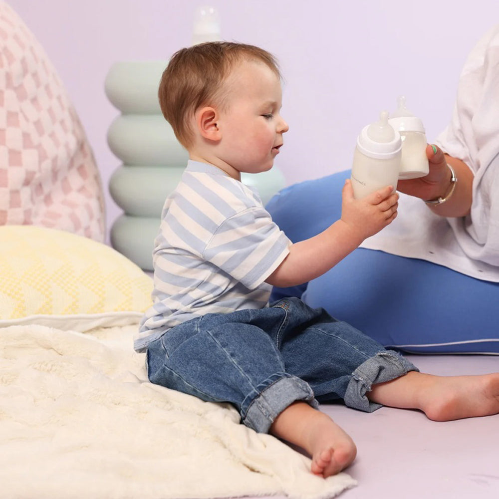 New Beginnings Glass Bottle 240ml Twin Pack Silicone Outer