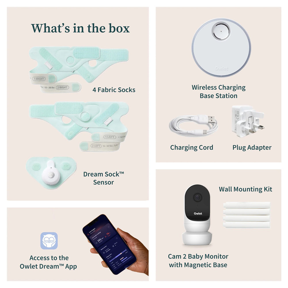 Owlet Dream Sock and Cam 2 Smart Baby Monitor Duo