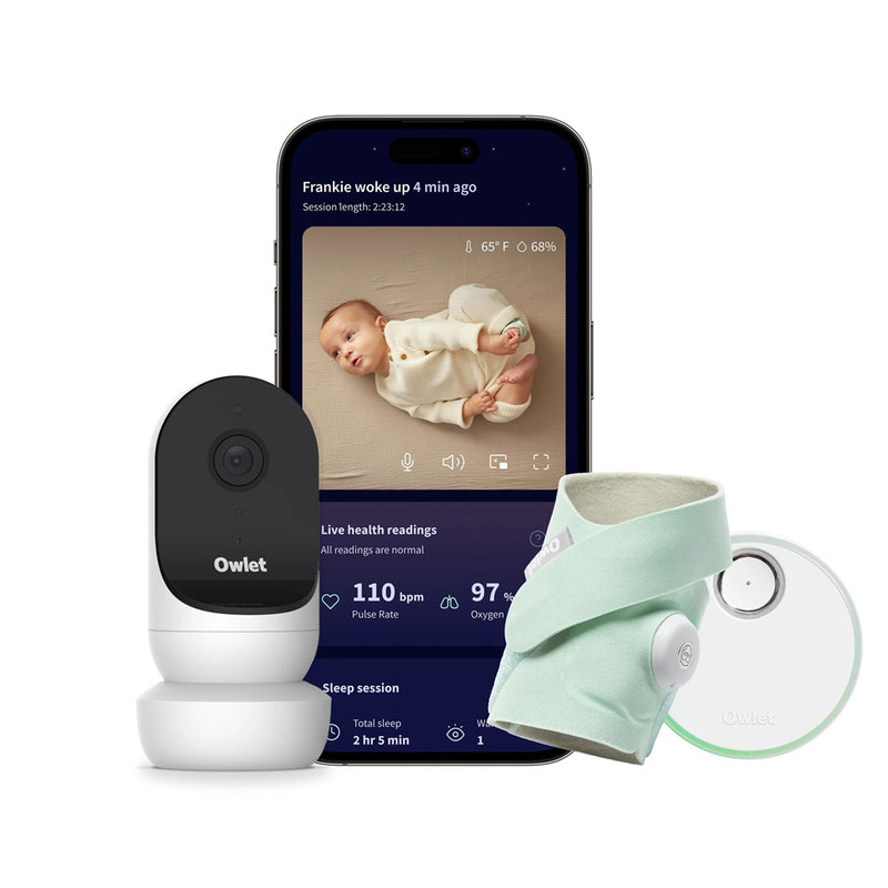 The Owlet Dream Sock and Cam 2 Smart Baby Monitor Duo by Owlet lets you view live video and track your baby’s heart rate and oxygen level on your smartphone for peace of mind.