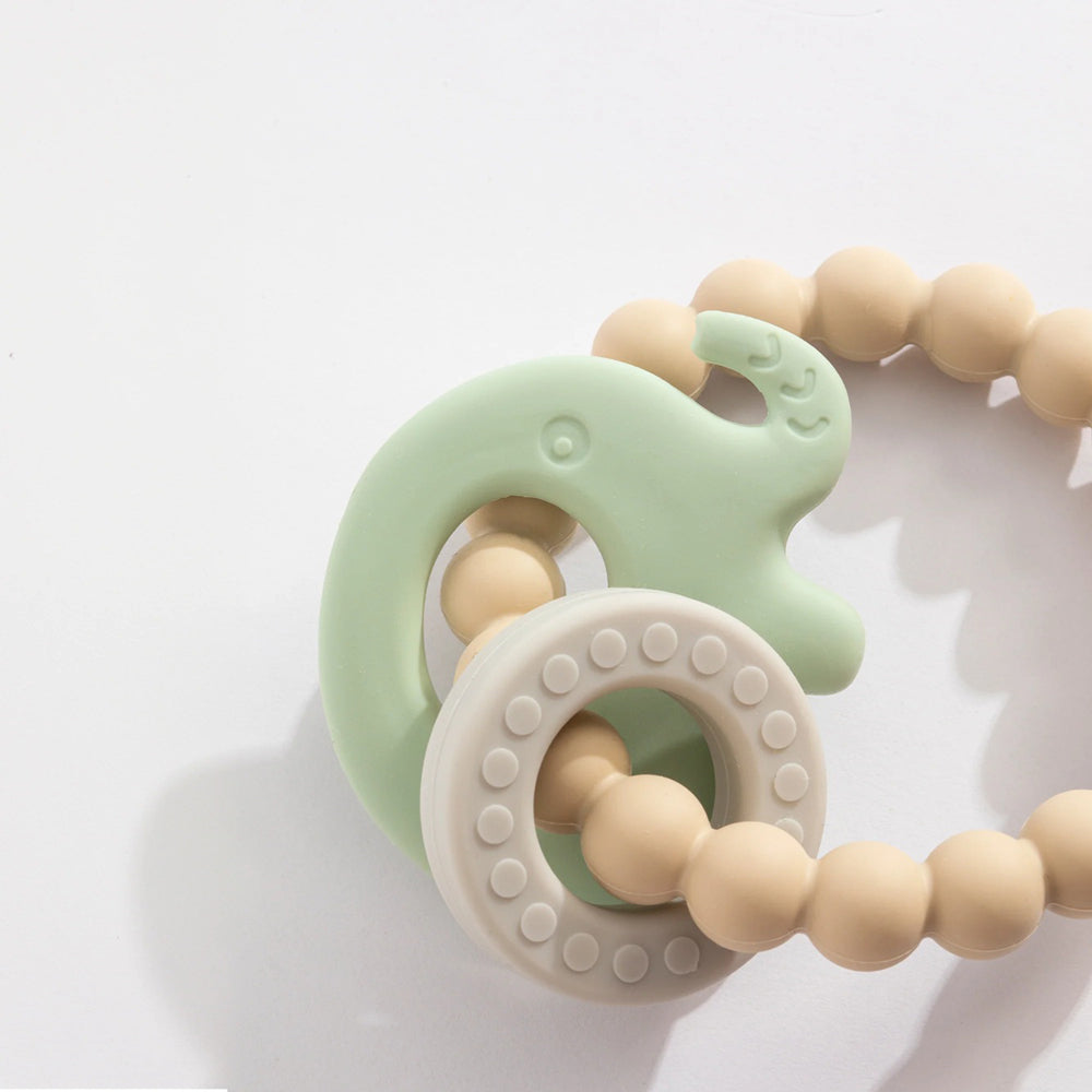 Playground Elephant Teether Light Sage