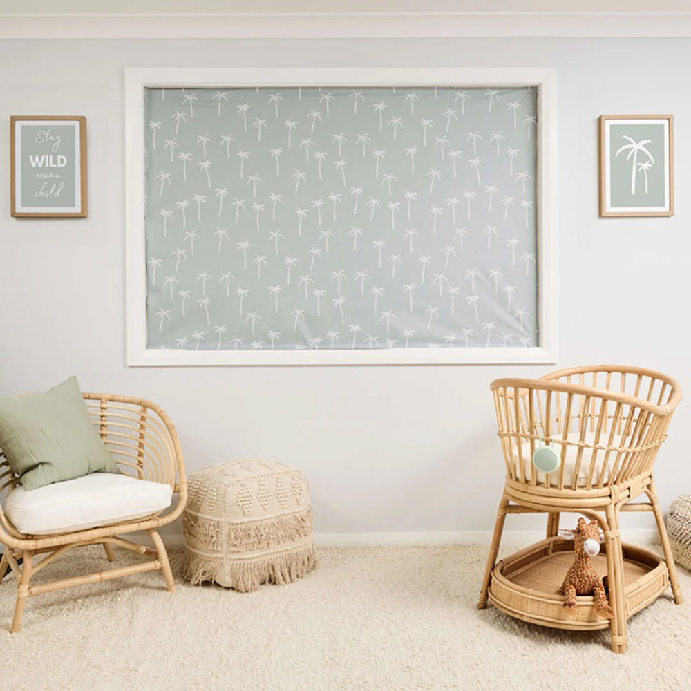 Porta Fox Cut-to-Size Blackout Blind Boho Palms